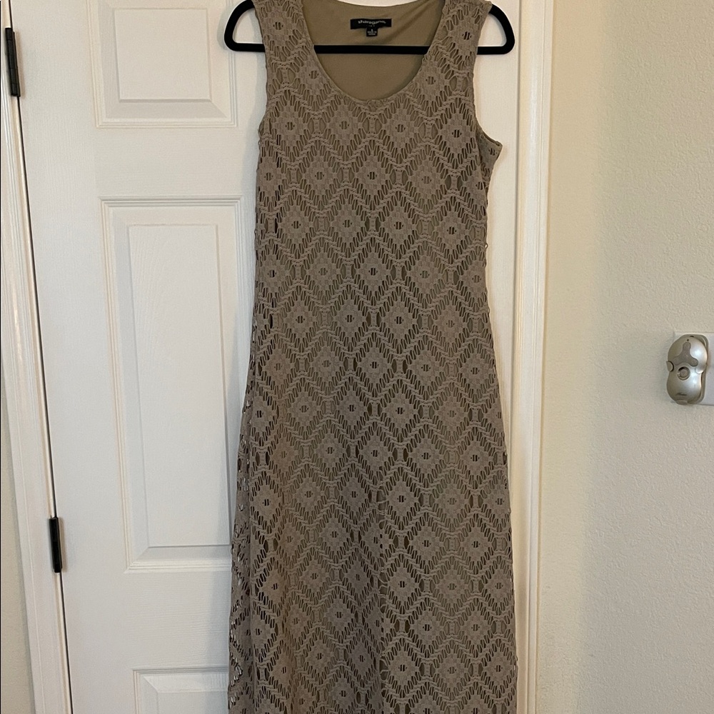Sharagano Lace Patterned Maxi Dress